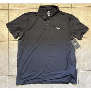 RVCA Shirt Mens XL Black Sport Vent Polo Golf Performance Breathable Surf Skate